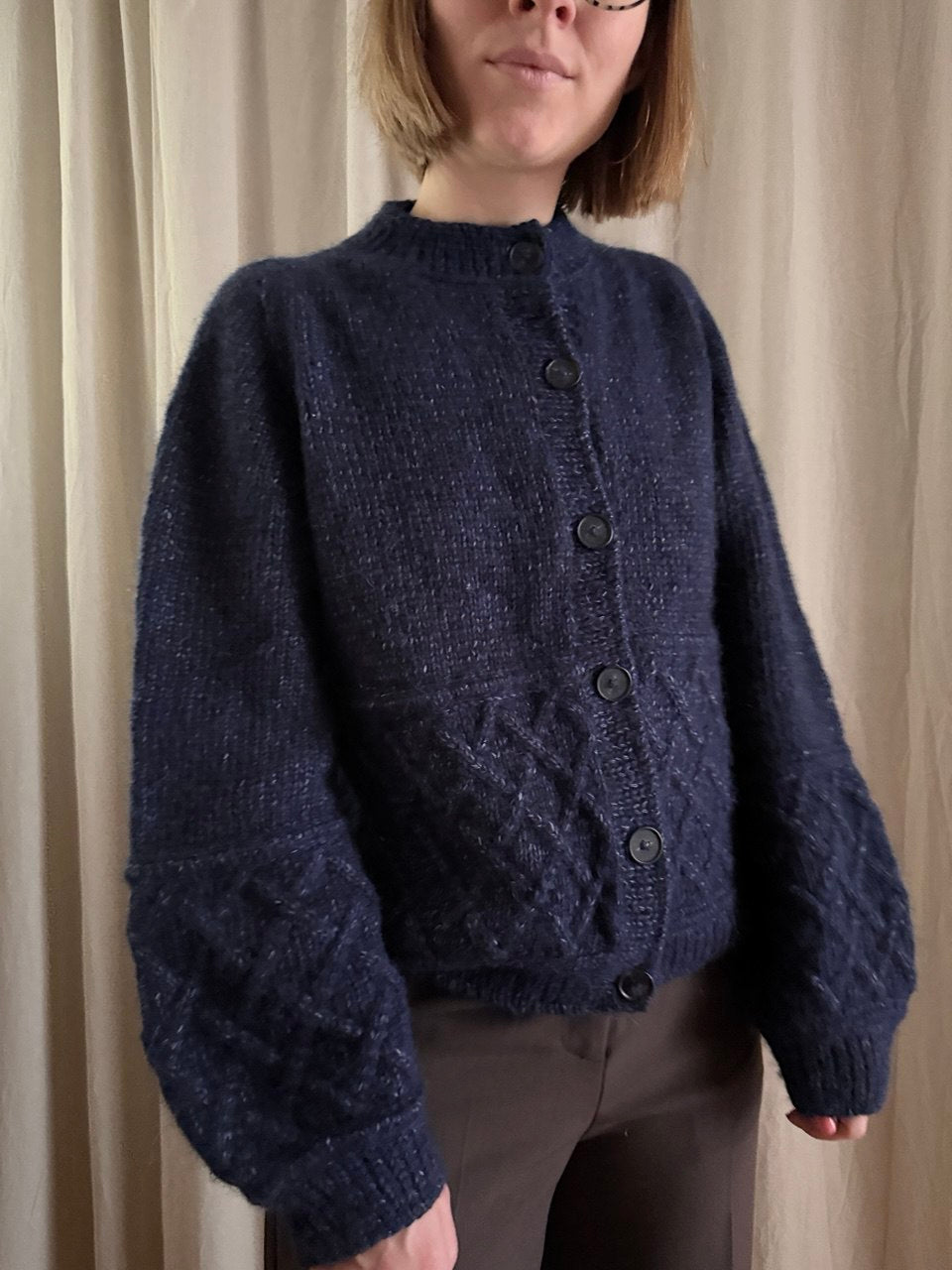 Woven Cable Cardigan