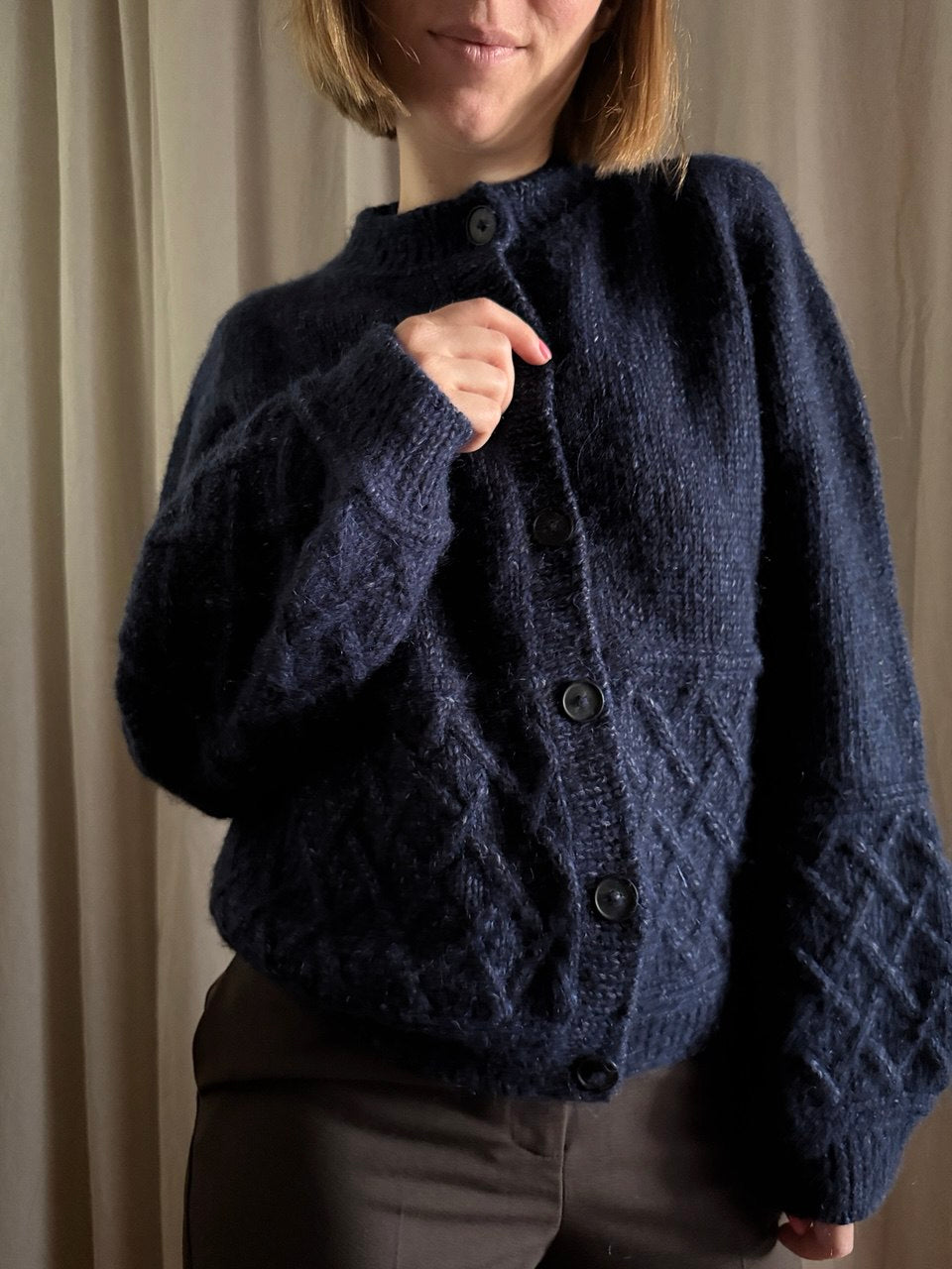 Woven Cable Cardigan