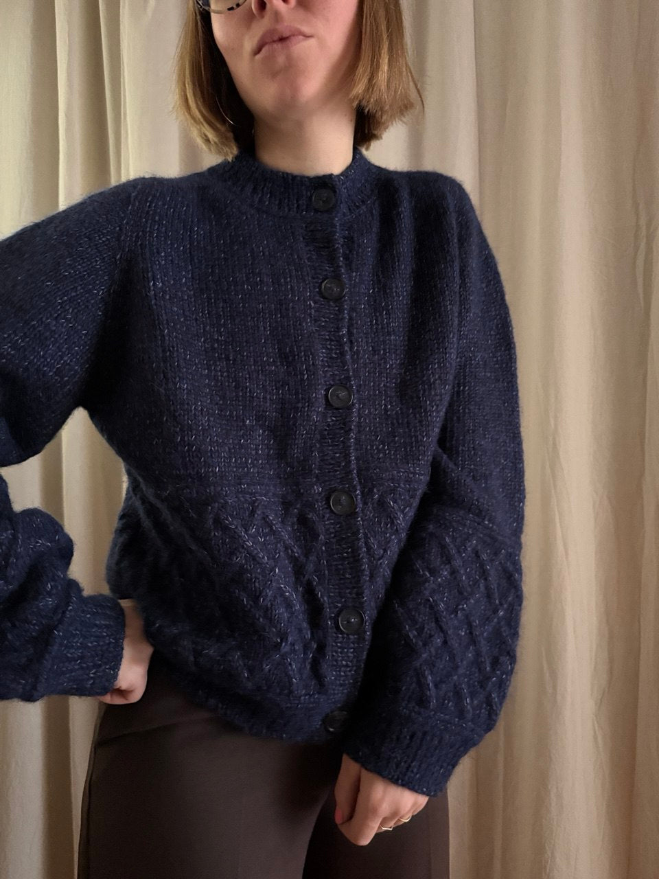 Woven Cable Cardigan