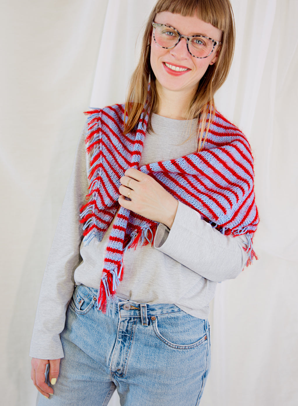 Stripey Triangle Shawl