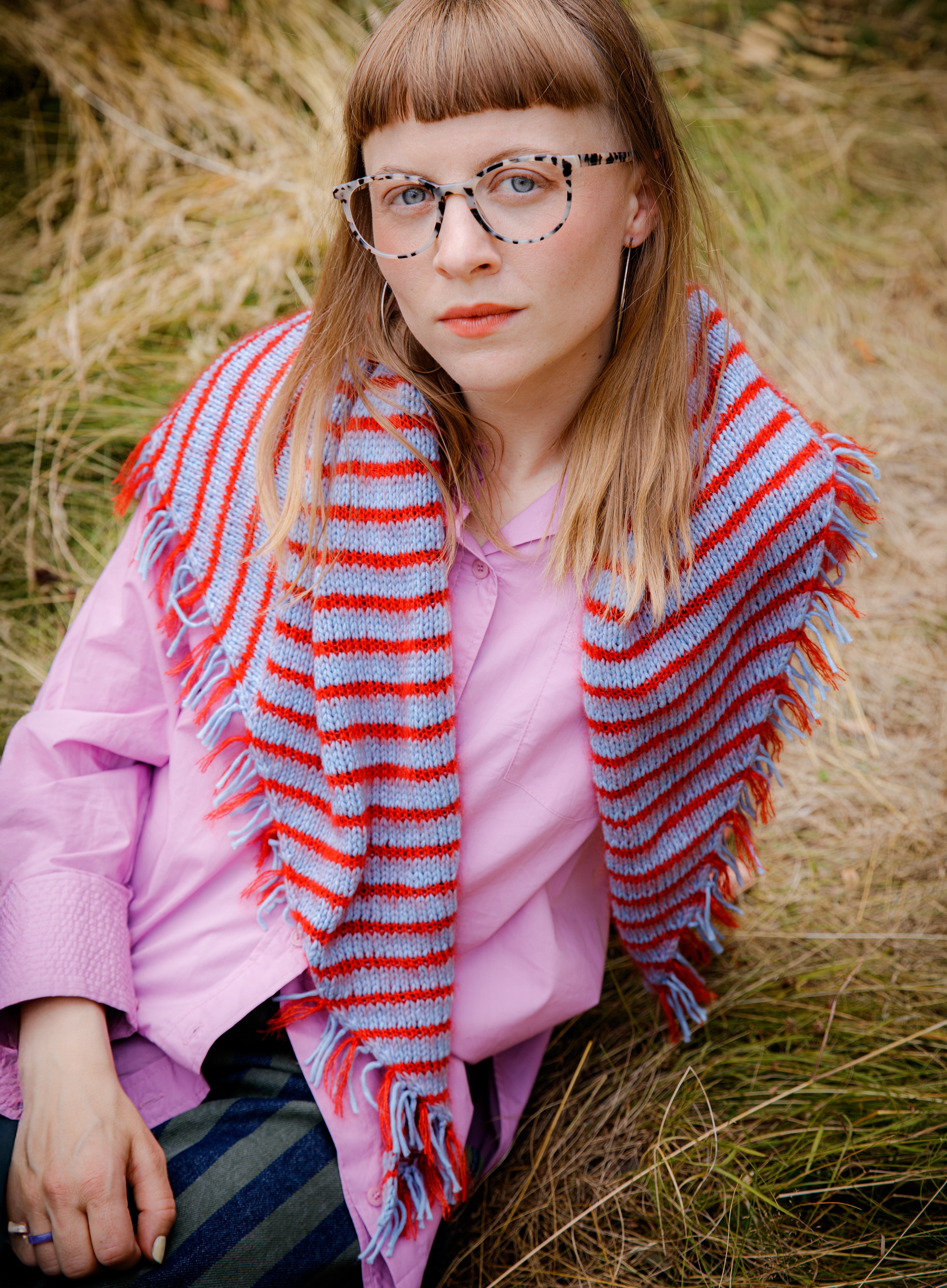 Stripey Triangle Shawl
